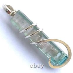 11.40 TCW Extremely Rare Blue Mix Color Tourmaline Crystal Sterling Silver Wire