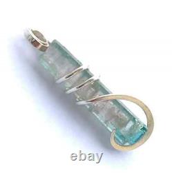 11.40 TCW Extremely Rare Blue Mix Color Tourmaline Crystal Sterling Silver Wire