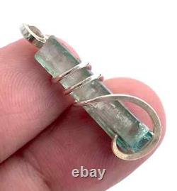 11.40 TCW Extremely Rare Blue Mix Color Tourmaline Crystal Sterling Silver Wire