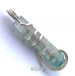 11.40 TCW Extremely Rare Blue Mix Color Tourmaline Crystal Sterling Silver Wire