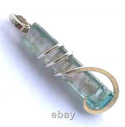 11.40 TCW Extremely Rare Blue Mix Color Tourmaline Crystal Sterling Silver Wire