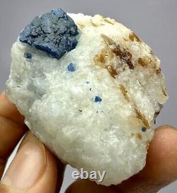 110 Gram Extremely Rare Top Blue Spinel Bi Side Crystals, Mica On Matrix @Pak