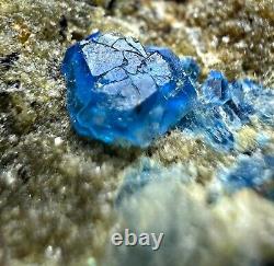 118 CT Extremely Rare, Full Terminated Royal Blue Hauyne Crystals on Matrix @AFG