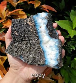 1300GR New Discovery Sumatra Extreme Rare Sapphirine Rough Blue Mineral Specimen