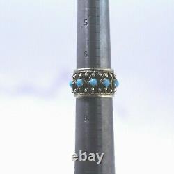 14k Yellow Gold & Turquoise Extremely Rare Stunning Art Deco Ring Size 6.25
