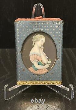 1830 American Portrait Miniature Young Girl In Memorial Extremely Rare