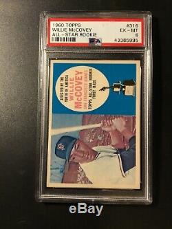 1960 Topps Willie McCovey Rookie #316 PSA 6 Ex-Mt BLUE VARIATION EXTREMELY RARE