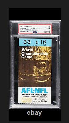 1967 Super Bowl I Ticket Stub I (1st SB). Extremely Rare Blue Variation. PSA 4