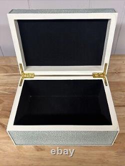 1990s Italian Shagreen Box Extremely RARE! Heavy Blue/Green And White