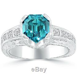 2.18 Carat Extremely Rare Fancy Blue Diamond Engagement Ring Set in Platinum