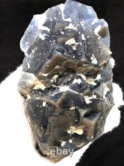 2.20lb Stunning Fluorite Deep Blue Zoning Color Extremely Rare Specimen
