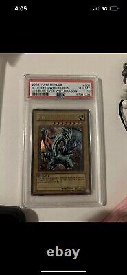 2002 LOB 001 Blue-Eyes White Dragon Ultra Rare Yu-Gi-Oh! Card PSA 10 Gem Mint