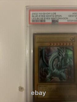 2002 LOB 001 Blue-Eyes White Dragon Ultra Rare Yu-Gi-Oh! Card PSA 10 Gem Mint