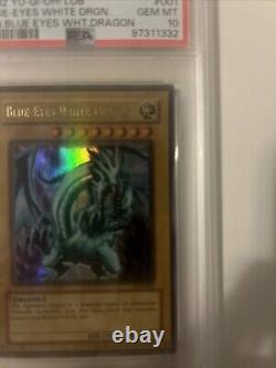 2002 LOB 001 Blue-Eyes White Dragon Ultra Rare Yu-Gi-Oh! Card PSA 10 Gem Mint