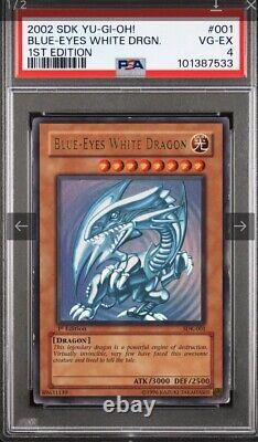 2002 Yu-Gi-Oh! Blue-Eyes White Dragon Starter Deck Kaiba 1st Ed SDK-001 PSA 4