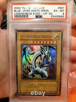 2002 Yu-Gi-Oh! Legend Blue Eyes White Dragon 1st Ed. LOB-001 English PSA 6