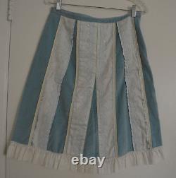 2004 Extremely Rare Anthropologie BLUE Velvet Inset Skirt 10
