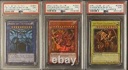 2013 Psa 9 Yugioh Legendary Collection Ultra Rare Slifer / Obelisk / Ra X3 Set