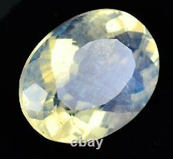 24.90 Ct Natural Yellow Opal Blue Fire Extremely Rare Oval Certified Gemstone