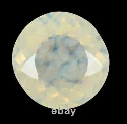 25.85 Ct Natural Yellow Opal Blue Fire Extremely Rare Round Certified Gemstone