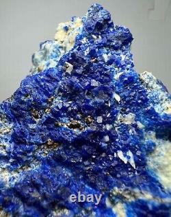 257 GR. Extremely Rare! Blue Hauyne Crystals Cluster On Matrix From Afghanistan