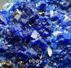 257 GR. Extremely Rare! Blue Hauyne Crystals Cluster On Matrix From Afghanistan