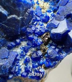 257 GR. Extremely Rare! Blue Hauyne Crystals Cluster On Matrix From Afghanistan