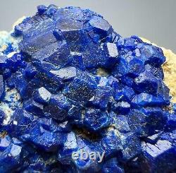 257 GR. Extremely Rare! Blue Hauyne Crystals Cluster On Matrix From Afghanistan