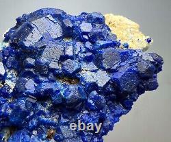 257 GR. Extremely Rare! Blue Hauyne Crystals Cluster On Matrix From Afghanistan