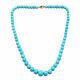 26.99Ct AAAA Extremely Rare Sleeping Beauty Turquoise Beaded 10K Over Necklace