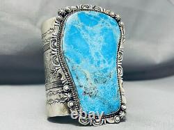 300 Gram Extremely Rare Vintage Navajo Turquoise Sterling Silver Bracelet