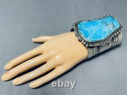 300 Gram Extremely Rare Vintage Navajo Turquoise Sterling Silver Bracelet