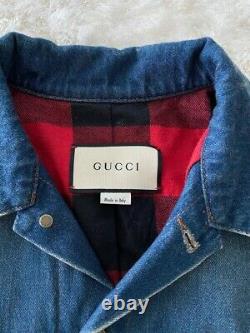$3000 Extremely Rare Gucci Tiger Embroidery Denim Jacket SS18 IT46 Japan