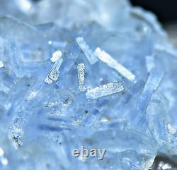 33 CT Extremely Rare Sky Blue Vorobyevite Beryl Rosterite Crystals On Quartz