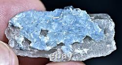 33 CT Extremely Rare Sky Blue Vorobyevite Beryl Rosterite Crystals On Quartz