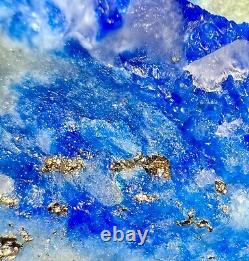 383 Gram Extremely Rare Top Blue Hauyne Crystals, Gonnardite, Pyrites, Calcite