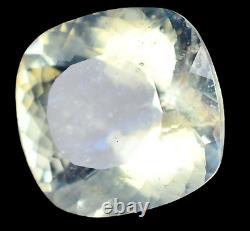 39.50 Ct Yellow Opal Blue Fire Extremely Rare Cushion Certified Loose Gemstone