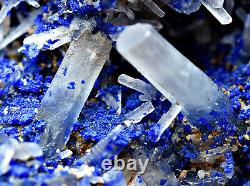 427 GM Extremely Rare Aragonite With Rare Blue Azurite Tiny Crystals Matrix @AFG