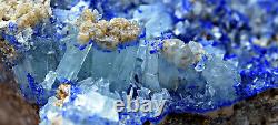 427 GM Extremely Rare Aragonite With Rare Blue Azurite Tiny Crystals Matrix @AFG