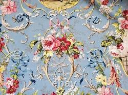 5.22 Yds Richloom Fragonard Blue French Country Toile Fabric Extremely Rare Htf