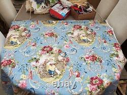 5.22 Yds Richloom Fragonard Blue French Country Toile Fabric Extremely Rare Htf