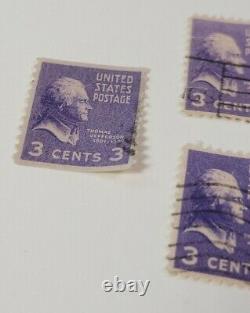 5 Rare Thomas Jefferson Stamps 1808 Extremely Rare