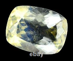 53.70 Ct Natural Yellow Opal Blue Fire Extremely Rare Cushion Certified Gemstone