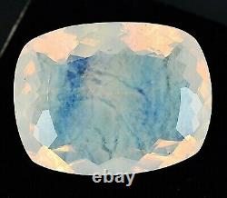 54.60 Ct Natural Yellow Opal Blue Fire Extremely Rare CushionCertified Gemstone