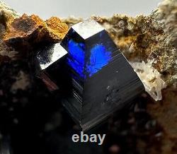54 Ct. Full Terminated Extremely Rare Top Blue Shade Anatase Crystals On Matrix