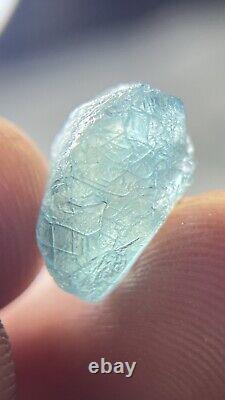 6.40 Cts Extremely Rare Amazing Transparent Blue Grandidierite Etched Crystal