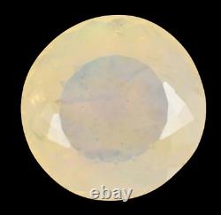 68.65 Ct Natural Yellow Opal Blue Fire Extremely Rare Round Certified Gemstone