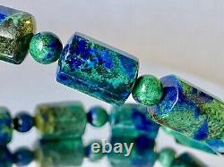 7.8 Majestic Piece /Extreme Rare/AAAAAAZURITE MALACHITE Tube Bracelet M1408