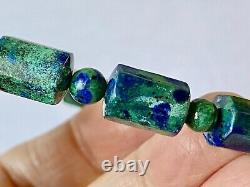 7.8 Majestic Piece /Extreme Rare/AAAAAAZURITE MALACHITE Tube Bracelet M1408