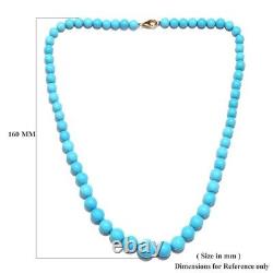 89. Ct AAA Extremely Rare Sleeping Beauty Turquoise Beaded 14K Over 16 Necklace